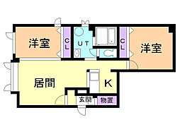 ファクト 2LDKの間取図画像