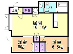 クレスト 2LDKの間取図画像