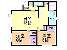 イルマーレ 2LDKの間取図画像
