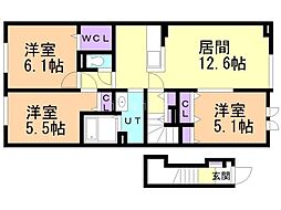 フランアンジュ 3LDKの間取図画像