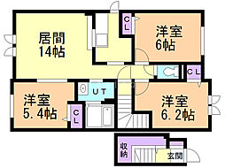 ヴィラコスモス 3LDKの間取図画像