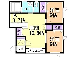 A-ya 2LDKの間取図画像