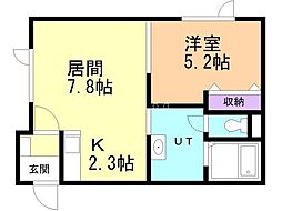 ルミエール 1LDKの間取図画像