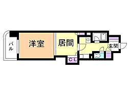 朝日プラザ旭川5条通 1DKの間取図画像
