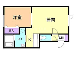 チコマンション 1LDKの間取図画像