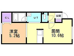 ルラーシェ2 1LDKの間取図画像