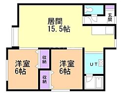 ユウハイツ 2LDKの間取図画像