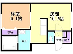 LANAA 1LDKの間取図画像