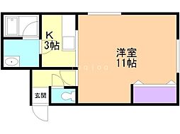 エーコー第5ビル 1Kの間取図画像