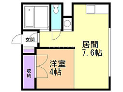 ベルディコート本町 1DKの間取図画像