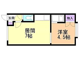コルドバA 1DKの間取図画像