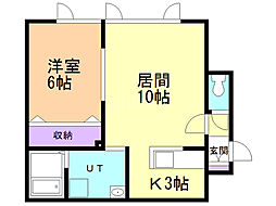 ビリーヴ 1LDKの間取図画像