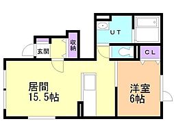 エルピス 1LDKの間取図画像