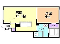 Lennon大町 1LDKの間取図画像