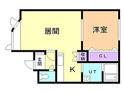 Rosewell2 1LDKの間取図画像