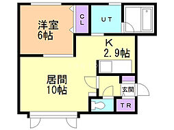 オーロラ2 1LDKの間取図画像