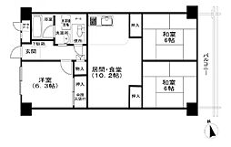 関目グリーンハイツ　Ａ棟 3LDKの間取り