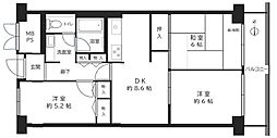 レック住道スカイハイツ 3DKの間取図画像