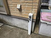 蛇口までの高さもあるので、使い勝手もよい立水栓！