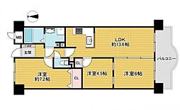 ファミールハイツ城東A棟 3LDKの間取図画像