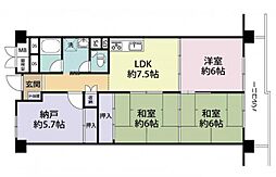 シャトー三愛 2SLDKの間取図画像