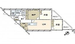 エバーグリーン淀川2号館 2SLDKの間取図画像