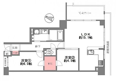 2LDK 間取り