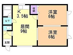 3.1ハウス 2LDKの間取図画像