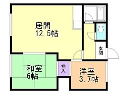 コーポ秀 2LDKの間取図画像