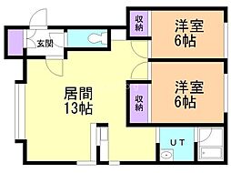 サンシャインA 2LDKの間取図画像