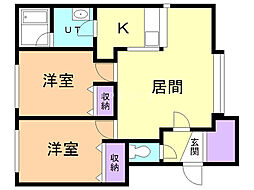 ニューファミリーD 2LDKの間取図画像