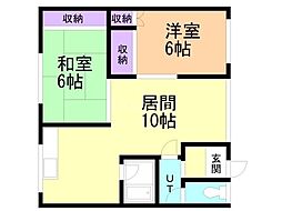 山本マンション 2LDKの間取図画像