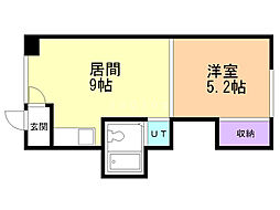 大町1・12ハイツC 1DKの間取図画像