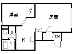 シティハウスNo.1 1LDKの間取図画像