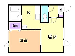ARIGATOハウス2 1LDKの間取図画像