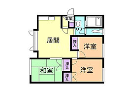 コーポラスアルトB 3LDKの間取図画像