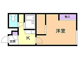 レオパレスクレール 1Kの間取図画像