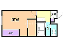 レオパレスHIROTSU 1Kの間取図画像