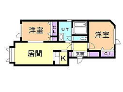 アンダンテ・F 2LDKの間取図画像