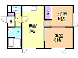 イースト1・3 2LDKの間取図画像