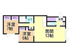 間取図画像 2LDK