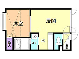 TimberVillageA 1LDKの間取図画像
