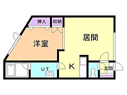 さくらハイツ 1LDKの間取図画像