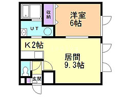 iRiS-6・1 1LDKの間取図画像