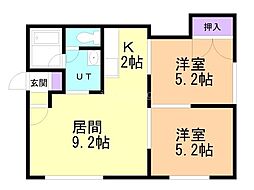 クルーズハウス豊岡2.6 2LDKの間取図画像