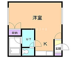 グランデ忠和A 1LDKの間取図画像