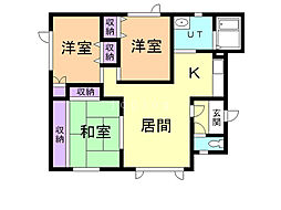 はせ102 3LDKの間取図画像