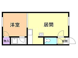 メゾンアルベール旭川 1DKの間取図画像