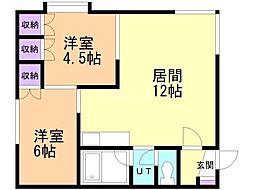 ロイヤルマンション 2LDKの間取図画像