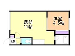 ハンドレットヴィレッジI 1LDKの間取図画像